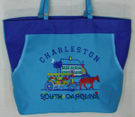 Blue Charleston South Carolina Beach Bag
