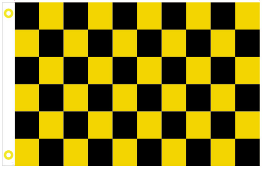 Checkered Black and Yellow 12"x18" Car Flag Flag ROUGH TEX® Knit Double Sided