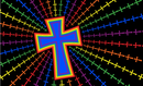 Christian Rainbow Cross 3'X5' Flag ROUGH TEX® 68D