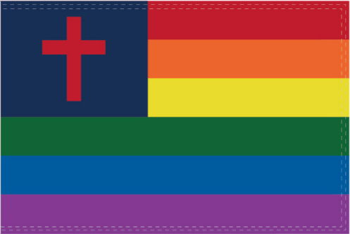 Christian Rainbow 12"x18" Double Sided Flag ROUGH TEX® 100D With Grommets