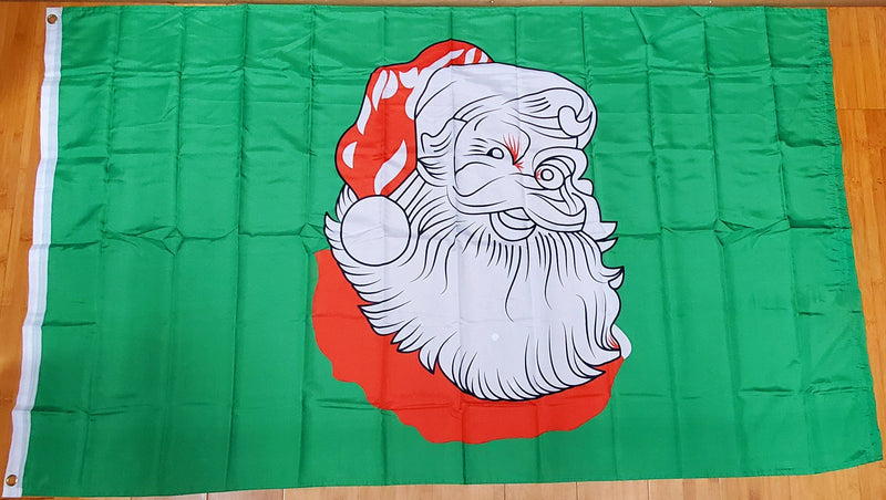 Christmas Santa Green Flag 3x5 Rough Tex 100D ® Seasonal Holiday Flags