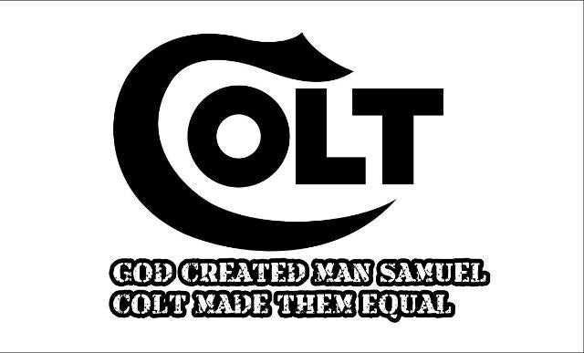 Colt God Created Man Samuel Colt Made Them Equal Bumper Sticker