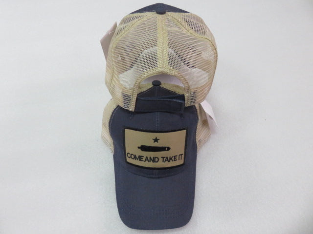 Come and Take It Gonzales Blue Denim Mesh Back Cap Texas Patch