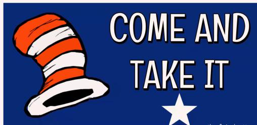 Come and Take It Hat Blue 3'X5' Flag ROUGH TEX® 100D