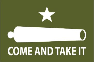 Come and Take It Olive 12"x18" Double Sided Flag With Grommets ROUGH TEX® 100D