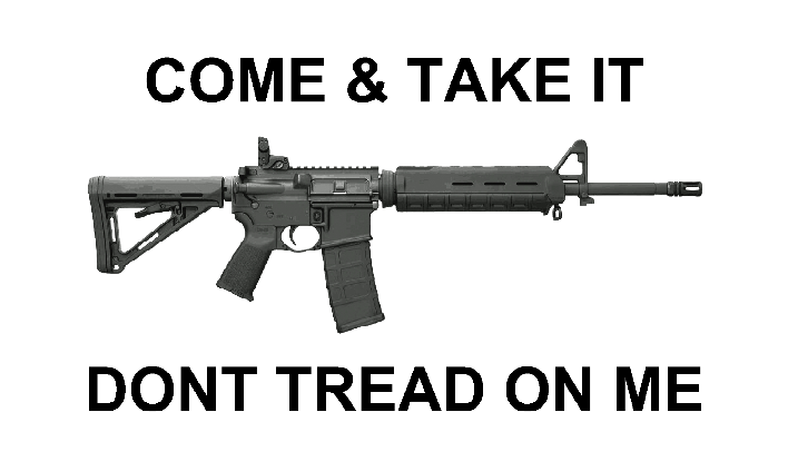 Come & Take It Don't Tread On Me M4 White 3'x5' Nylon Flag ROUGH TEX® 150D