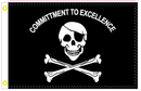 Committment To Excellence Pirate 12"x18" Double Sided Flag ROUGH TEX® 100D With Grommets