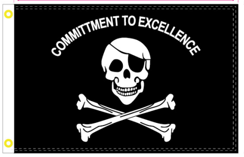 Committment To Excellence Pirate 2'x3' Flag ROUGH TEX® 100D