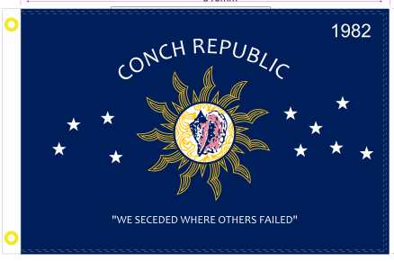 Conch Republic Key West 1982 12"x18" Double Sided Flag With Grommets ROUGH TEX® 100D