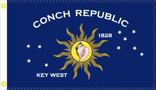Conch Republic Key West 3'X5' 200D Flag Rough Tex® 200D Double Sided