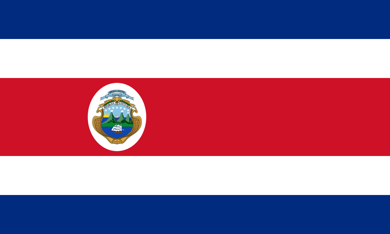 Costa Rica 12"x18" Flag With Grommets ROUGH TEX® 100D