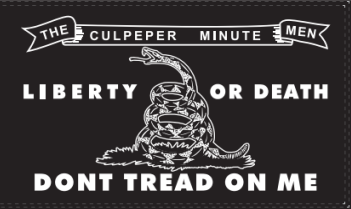 The Culpeper Minute Men Black 12"x18" Double Sided Flag With Grommets ROUGH TEX® 100D