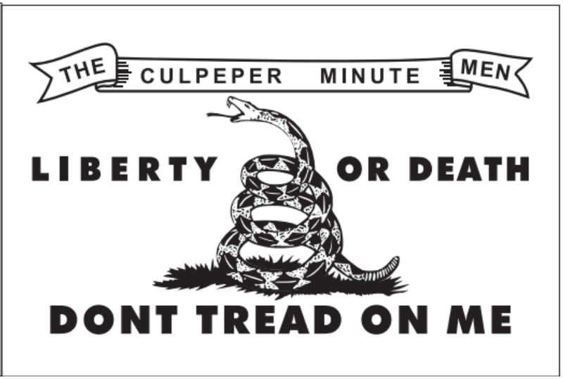 Culpeper Liberty or Death Original 12"x18" Stick Flag ROUGH TEX® 100D 30" Wooden Stick