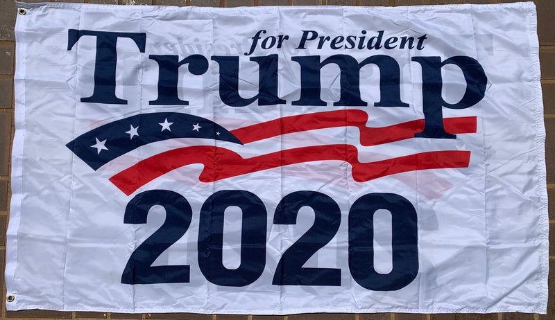 President Trump 2020 White Double Sided 3'X5' Flag Rough Tex® 100D