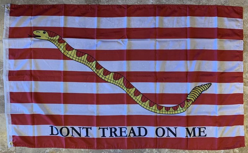 1ST NAVY JACK FIRST AMERICAN REVOLUTION NAVAL DON'T TREAD ON ME FLAG 3'X5' ROUGH TEX 100D