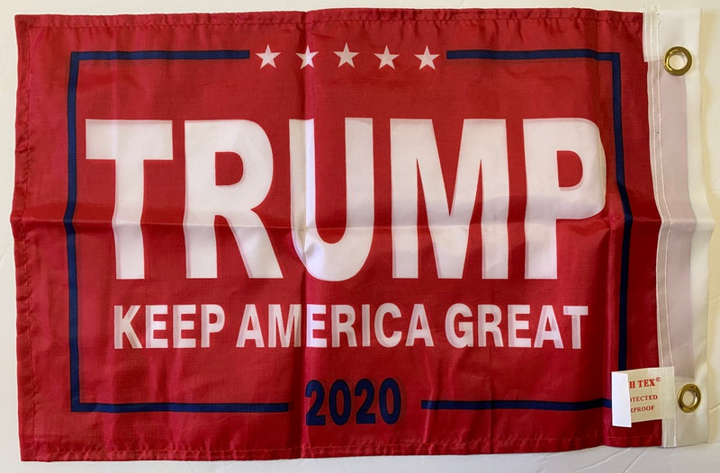 Trump Keep America Great KAG 2020 Red Double Sided Flag- 12''x18'' Rough Tex® 68D Nylon
