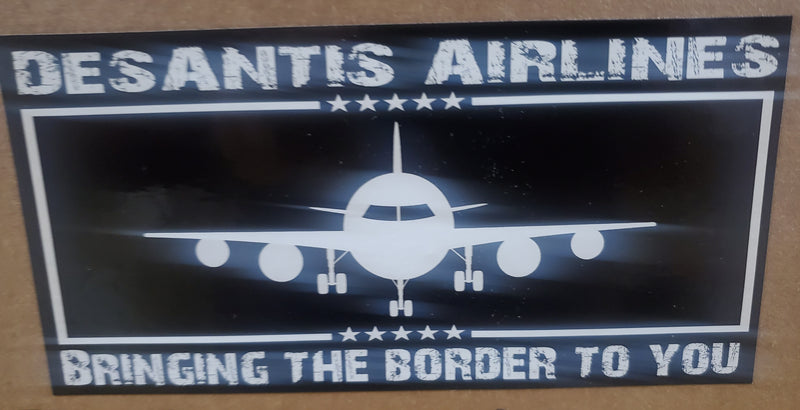 Desantis Airlines Black and white  Bumper Sticker