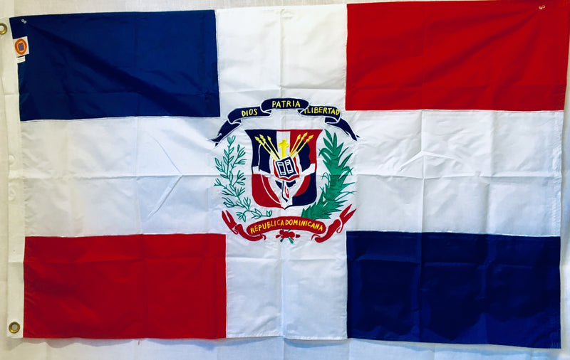 Dominican Republic 3'X5' Nylon Embroidered Flag