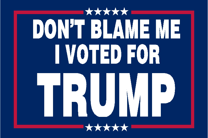 Don't Blame Me I Voted For Trump Navy Blue 12''x18'' Nylon Stick Flags Rough Tex ®68D
