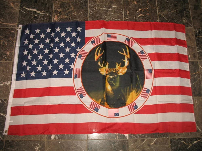 USA Deer 3'X5' Flag ROUGH TEX® 100D