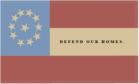 Stars and Bars Defend Our Homes 1861 3'X5' Flag Rough Tex® 100D