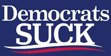 Democrats Suck Navy Blue 3'x5' Flag ROUGH TEX® 100D