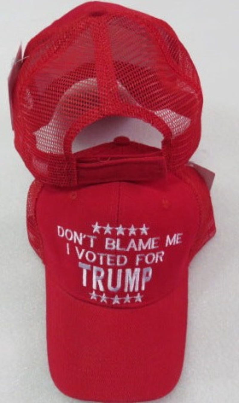 Don't Blame Me I Voted For Trump Red Mesh Back Cap