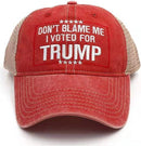Don't Blame Me I Voted For Trump Red Cap