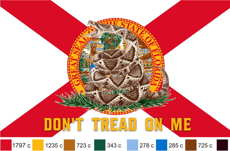 Don't Tread On Me Florida Live Rattlesnake 3'X5' Flag Rough Tex® 100D