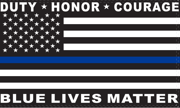 Duty Honor Courage Blue Lives Matter 3'X5' Flag ROUGH TEX® 100D