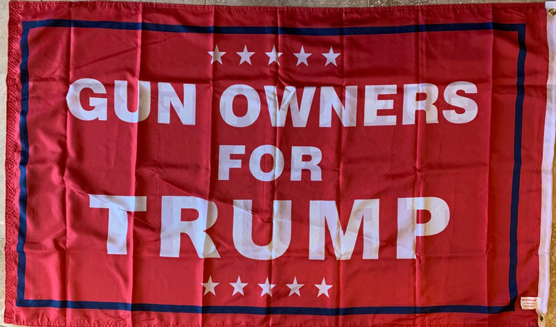Gun Owners For Trump Red Double Sided 3'X5' Rough Tex® 100D