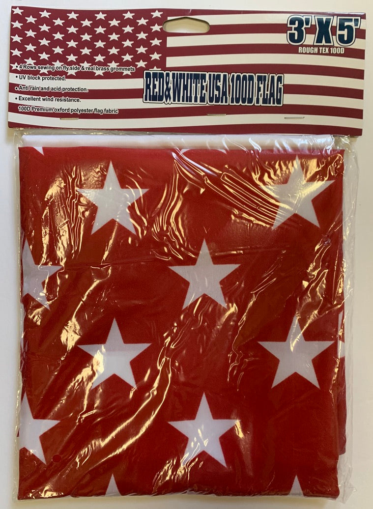 Red & White USA 3'X5' Flag Rough Tex® 100D