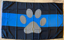 Police Blue Line Bar Paw Flag - 3'X5' Rough Tex® 100D