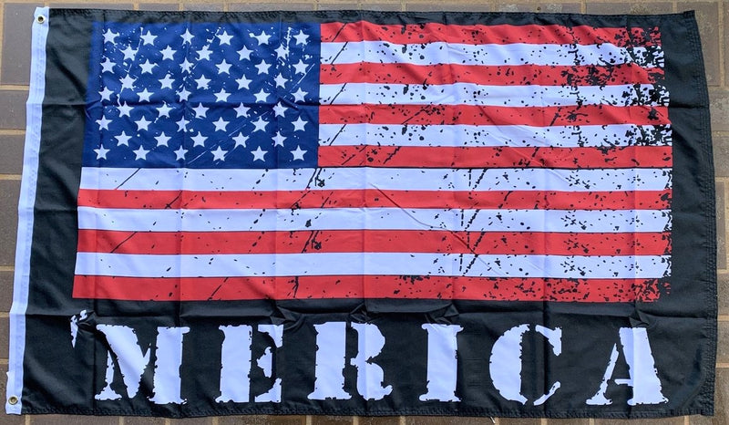 Merica USA Black 3'X5' Flag ROUGH TEX® 100D