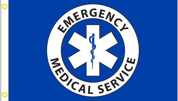 Emergency Medical Service 3'X5' Flag ROUGH TEX® 100D Star of Life