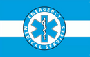 Emergency Medical Service EMS Blue Stripe 3'x5' Flag ROUGH TEX® 68D Nylon Star of Life