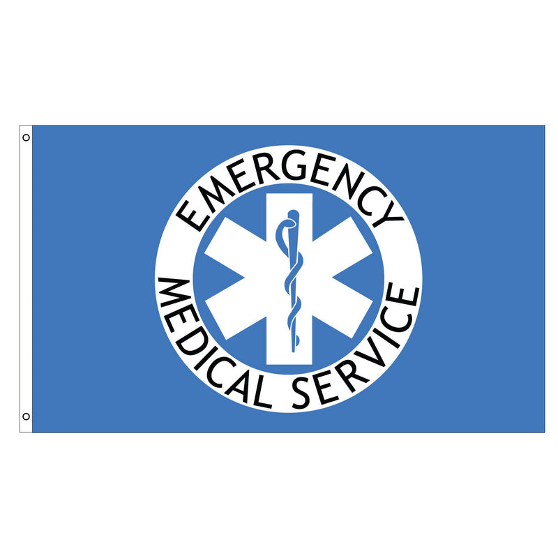 Emergency Medical Service 3'X5' Flag ROUGH TEX® 100D Star of Life