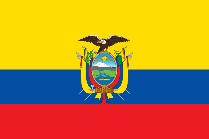 Ecuador 12"x18" Car Flag Flag ROUGH TEX® 68D Single Sided