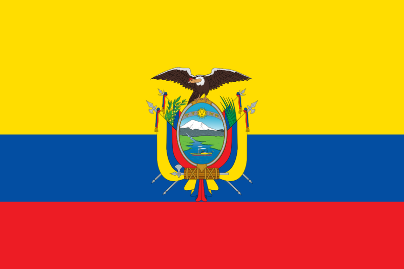 Ecuador 12"x18" Flag With Grommets ROUGH TEX® 100D