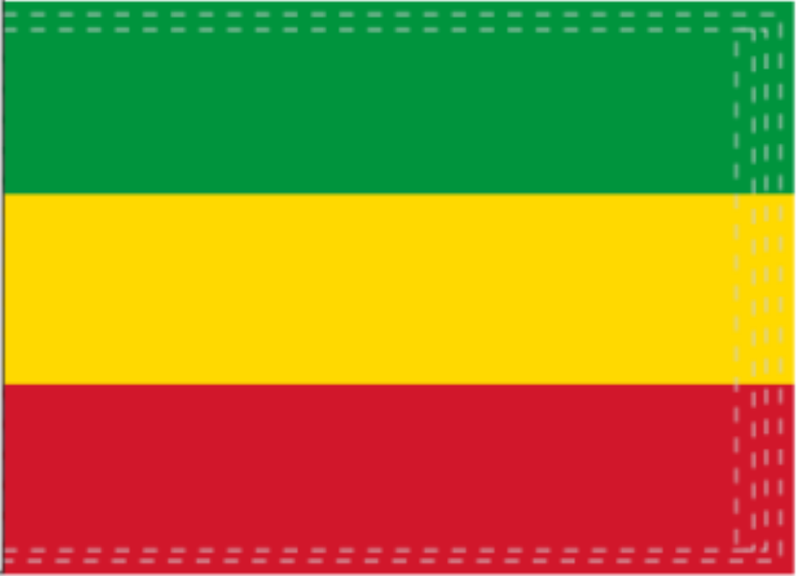 Ethiopia Rastafarian 12"x18" Stick Flag ROUGH TEX® 100D 30" Wooden Stick