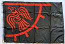 Viking Raven Red & Black Flag Rough Tex ® 2'x3' 100D