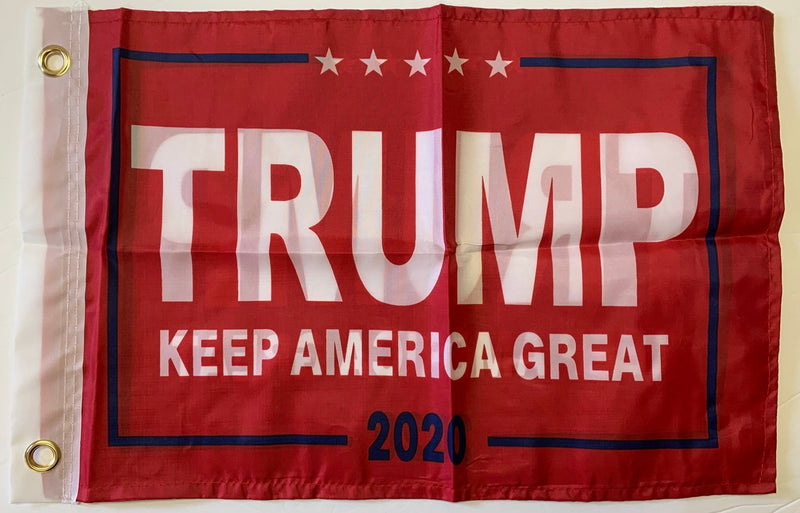 Trump Keep America Great KAG 2020 Red Double Sided Flag- 12''x18'' Rough Tex® 68D Nylon
