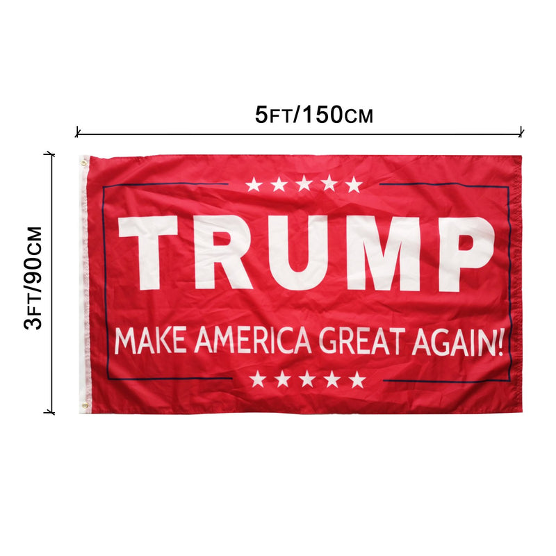 TRUMP MAGA Red IV Campaign Double Sided Flag 3'X5' feet Rough Tex ® 68D NYLON