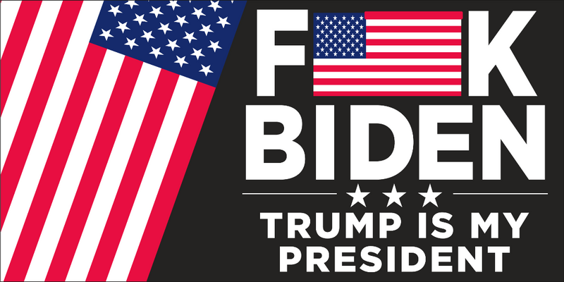 Fuck Biden Trump is My President USA Flag Rated G American Made Bumper Stickers Wholesale Pack of 50 (3.75"x7.5") TRUMP