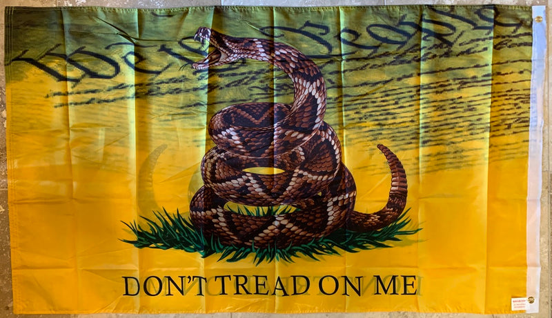 Gadsden Live Snake Don't Tread On Me Double Sided 3'X5' Flag- Rough Tex 68D Nylon