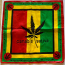 Assorted Cannabis Themed Bandana Head Wraps 100% Cotton 22"X22"
