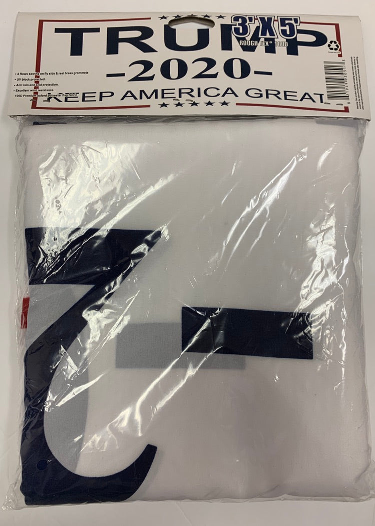 Trump 2020 Keep America Great KAG White 3'X5' Double Sided Flag- Rough Tex® 100D