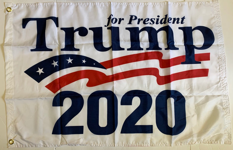 Trump For President 2020 White 2'X3' Flag Rough Tex® 100D