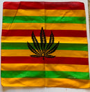 Assorted Cannabis Themed Bandana Head Wraps 100% Cotton 22"X22"