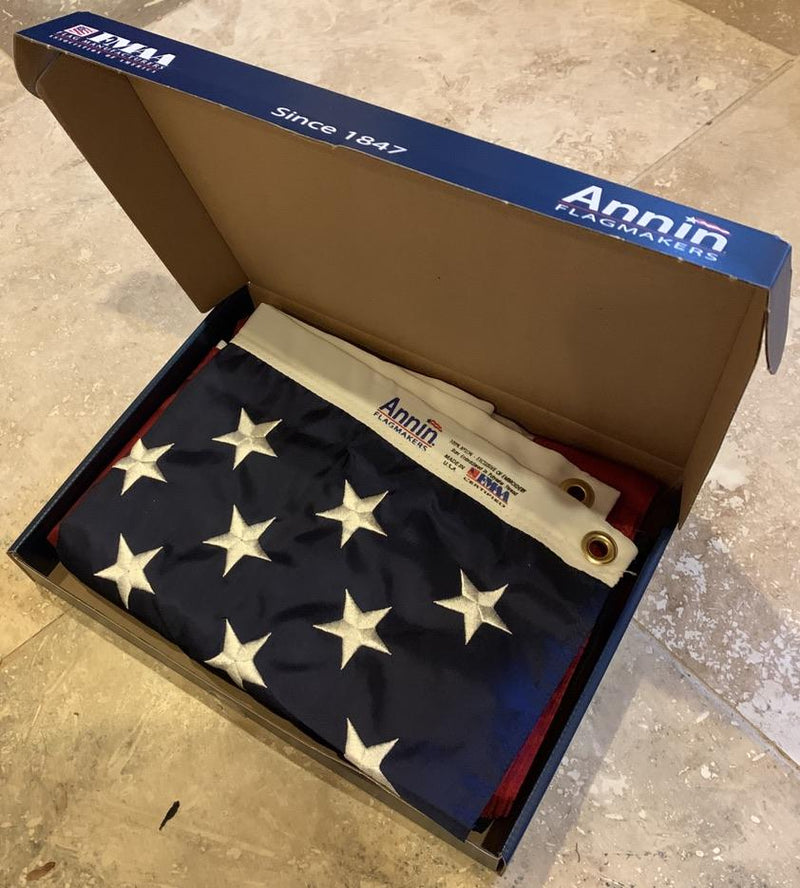 United States Flag 3'X5' 100% All Weather Nylon Annin Flagmakers® Made in USA American flags